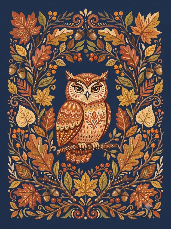 Cozy Gouache Folk Art