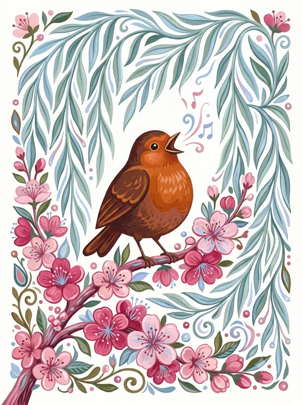Cozy Gouache Folk Art