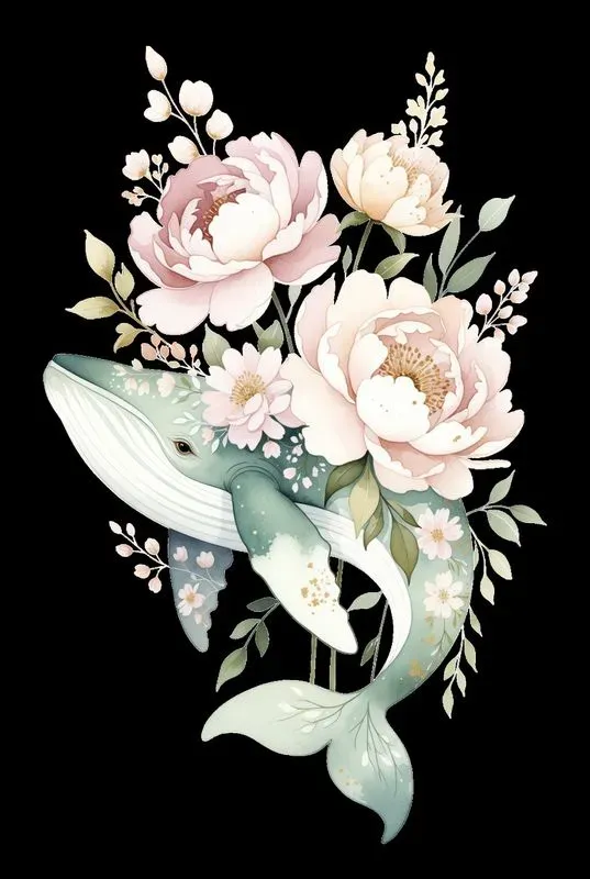 Pastel Ocean Floral Creatures Art