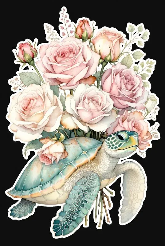 Pastel Ocean Floral Creatures Art