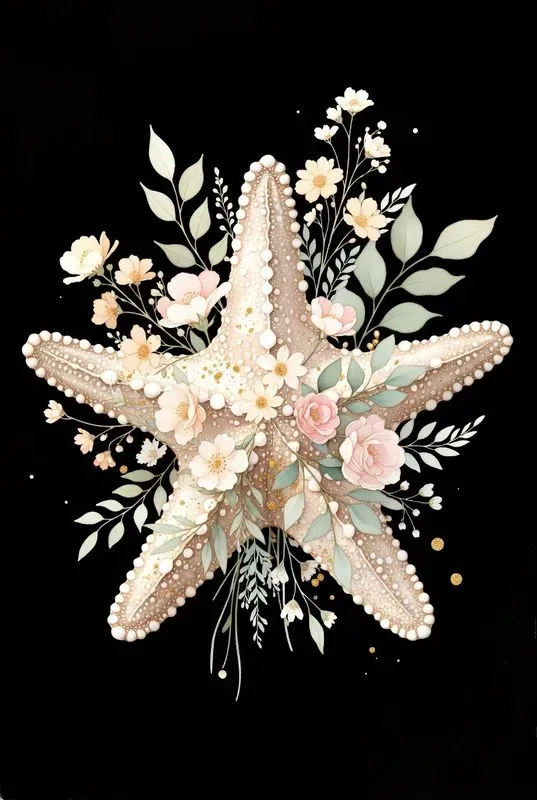 Pastel Ocean Floral Creatures Art