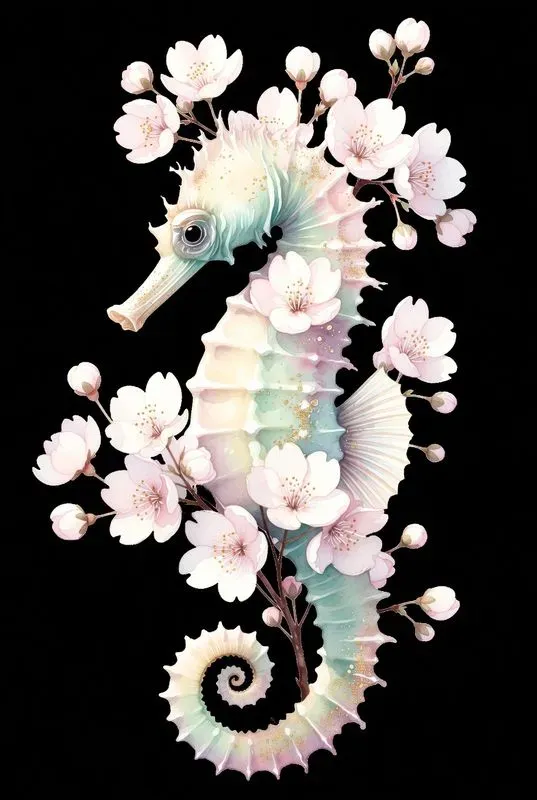 Pastel Ocean Floral Creatures Art