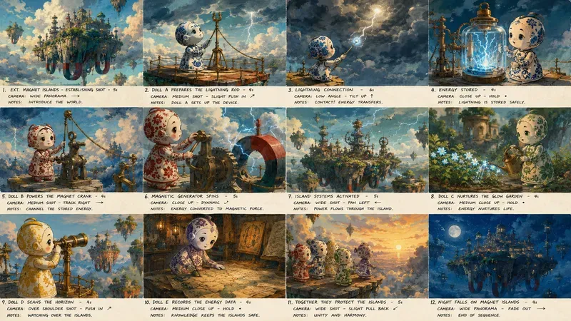 Whimsical Ghibli Storyboard Pilot Art