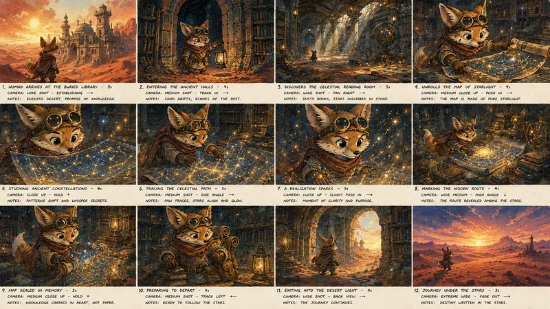Whimsical Ghibli Storyboard Pilot Art