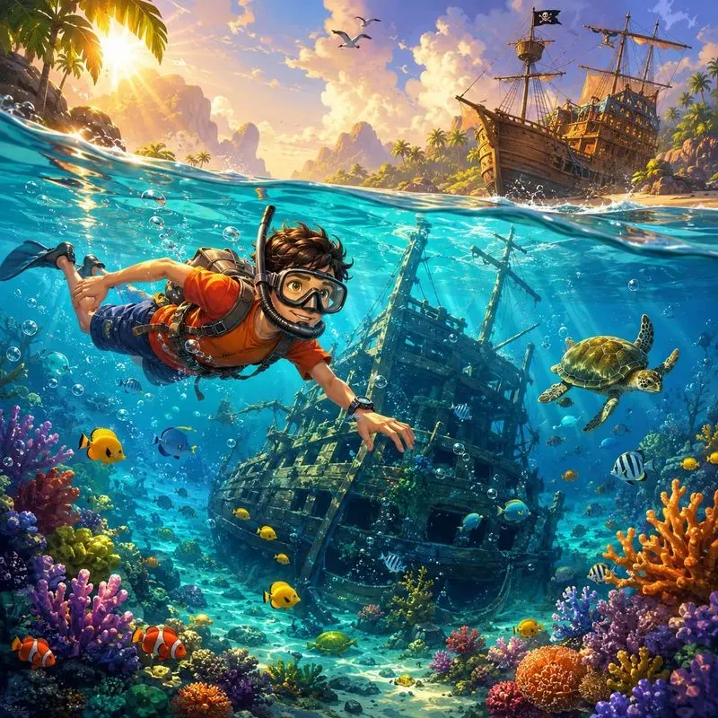 Split View Snorkeling Art