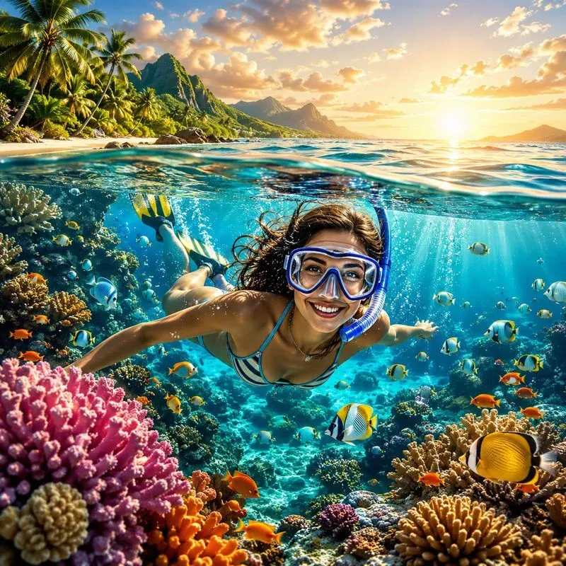 Split View Snorkeling Art