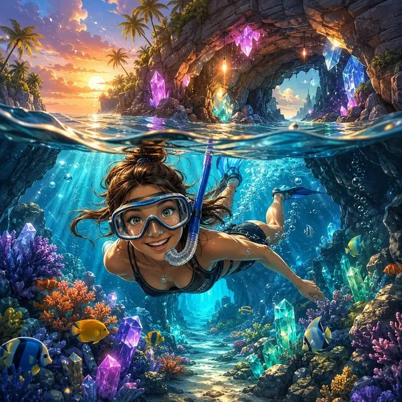 Split View Snorkeling Art