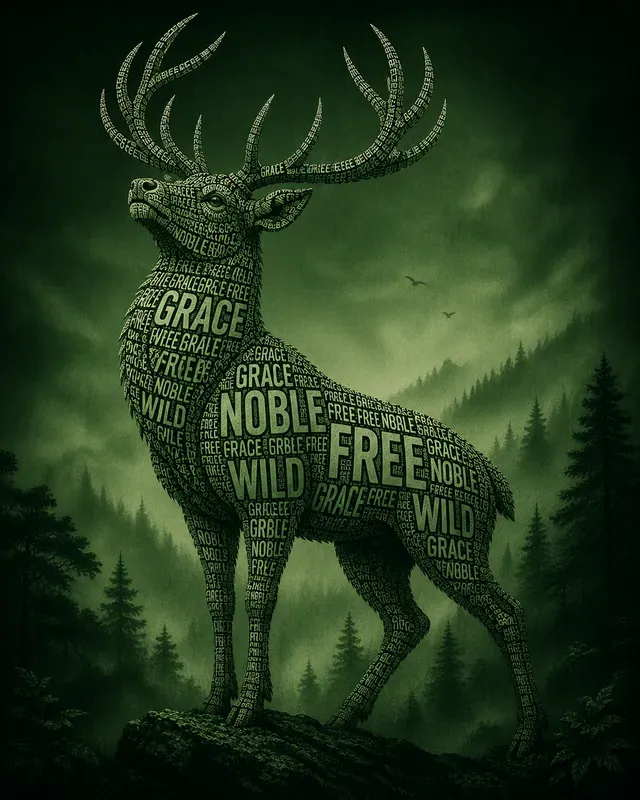 Typography Animal Silhouette Posters