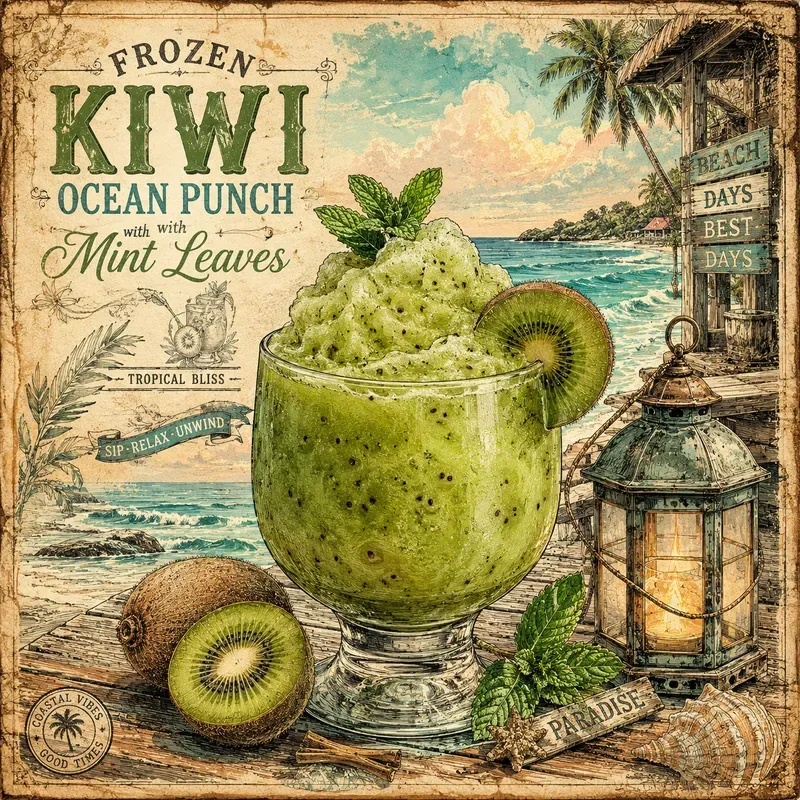 Vintage Coastal Cocktail Illustrations