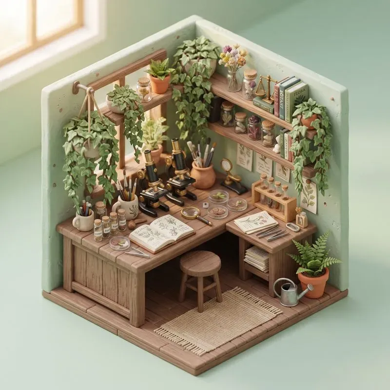 Isometric Miniature Desk Dioramas