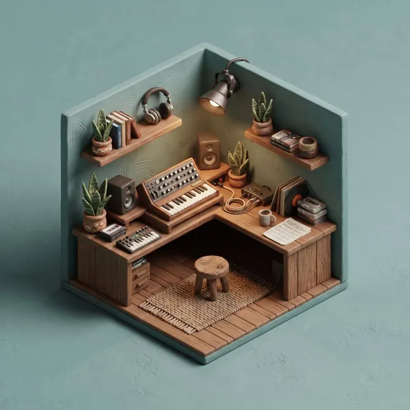 Isometric Miniature Desk Dioramas