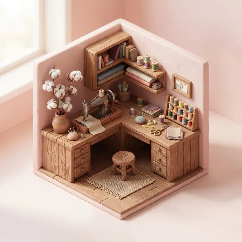 Isometric Miniature Desk Dioramas