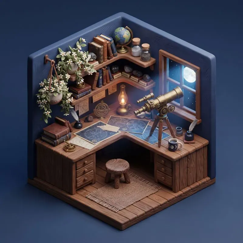 Isometric Miniature Desk Dioramas