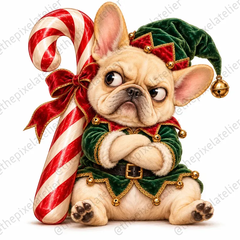 Christmas Puppy Mischief Cliparts
