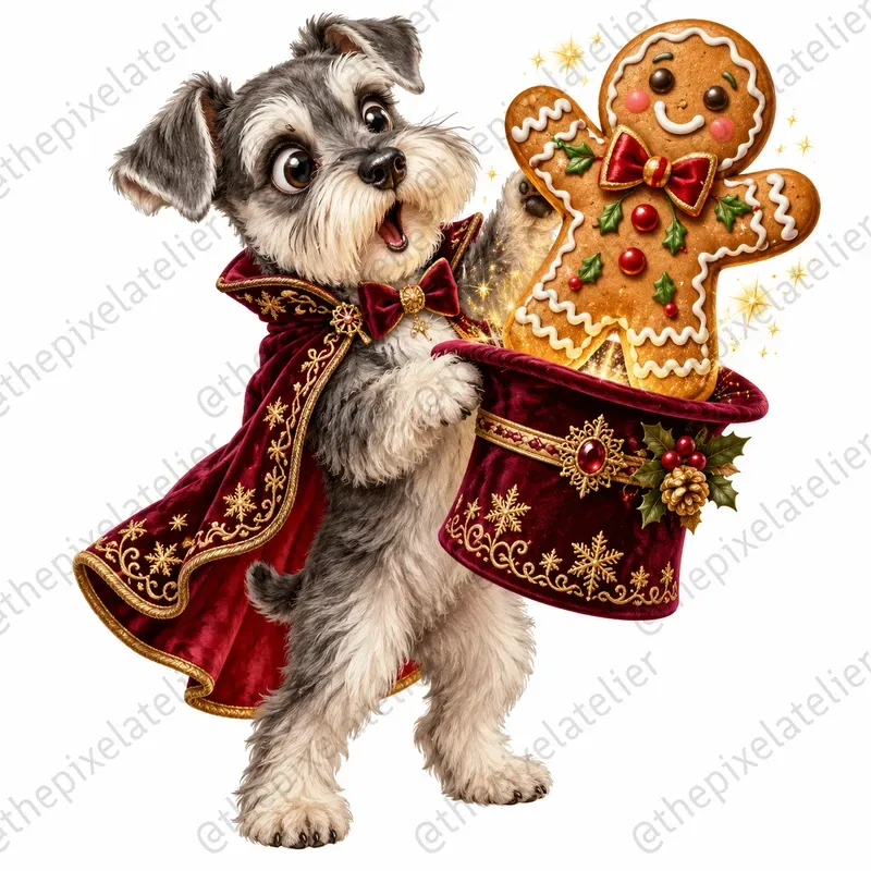 Christmas Puppy Mischief Cliparts