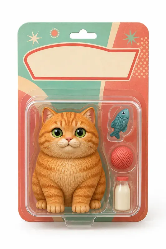 Cute Pet Action Figures In Toy Packaging