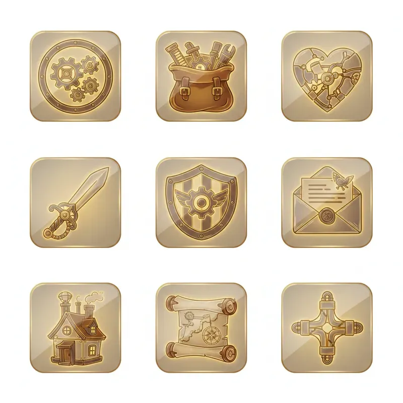 Glassmorphism UI Game Asset Kits