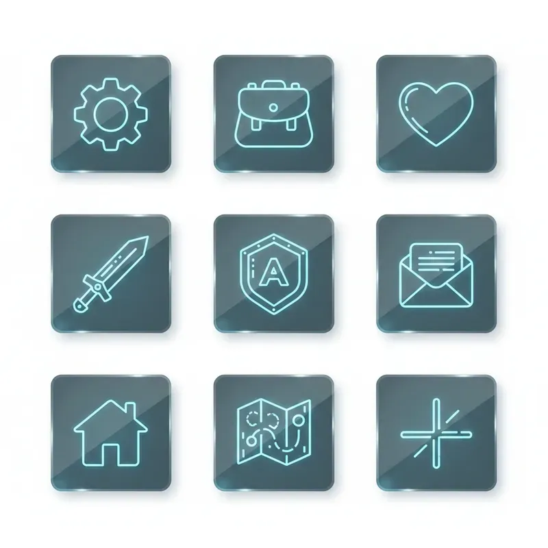 Glassmorphism UI Game Asset Kits