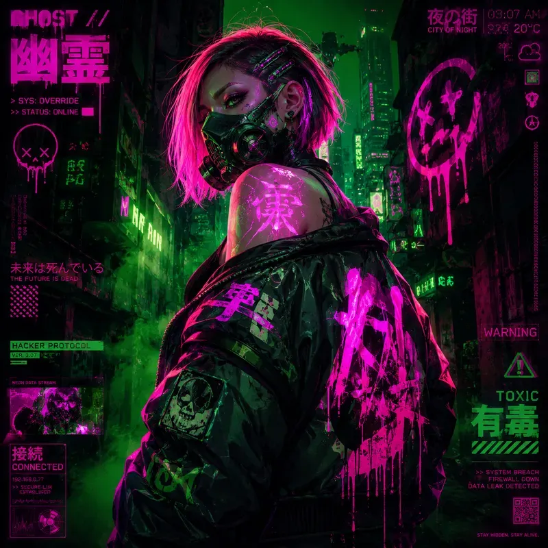 Neon Toxic Cyberpunk Posters