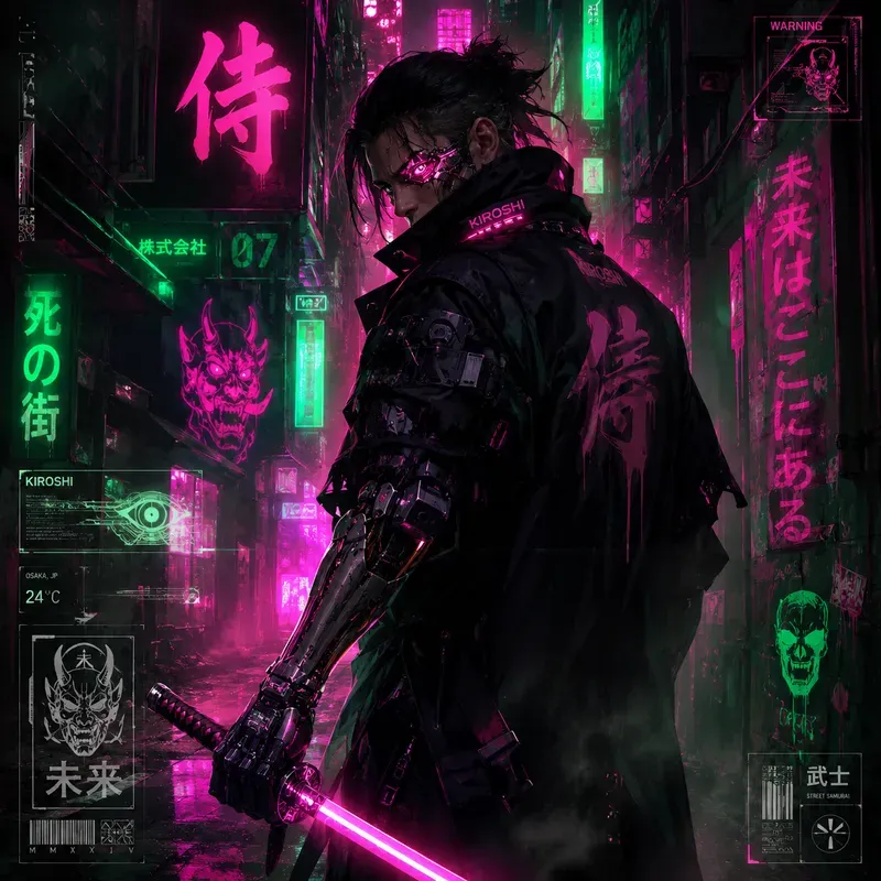 Neon Toxic Cyberpunk Posters
