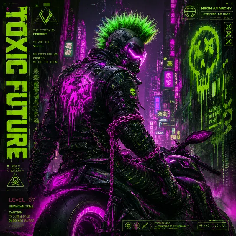 Neon Toxic Cyberpunk Posters