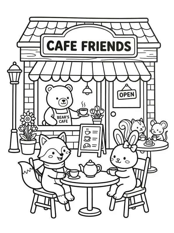 Cute Animal Coloring Book Pages