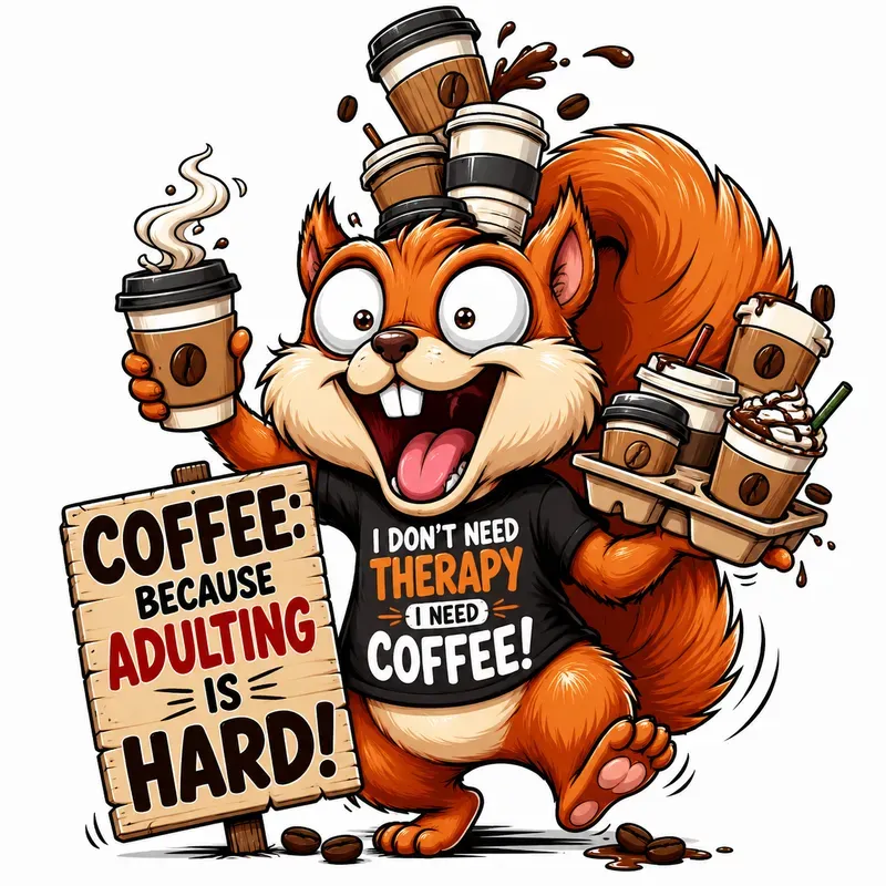 Cute Character Coffee Quote Tshirts
