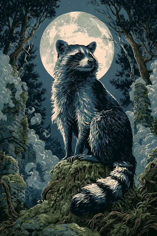 Moonlit Forest Storybook Wall Art Posters