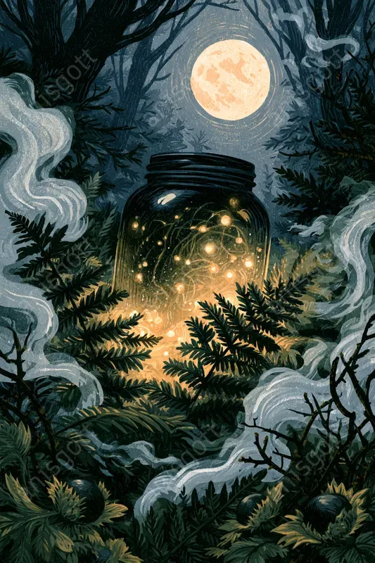 Moonlit Forest Storybook Wall Art Posters