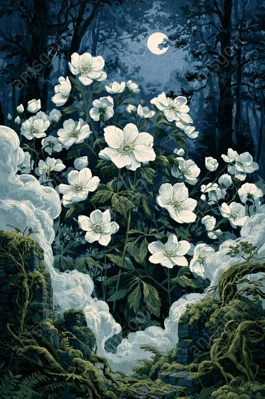 Moonlit Forest Storybook Wall Art Posters