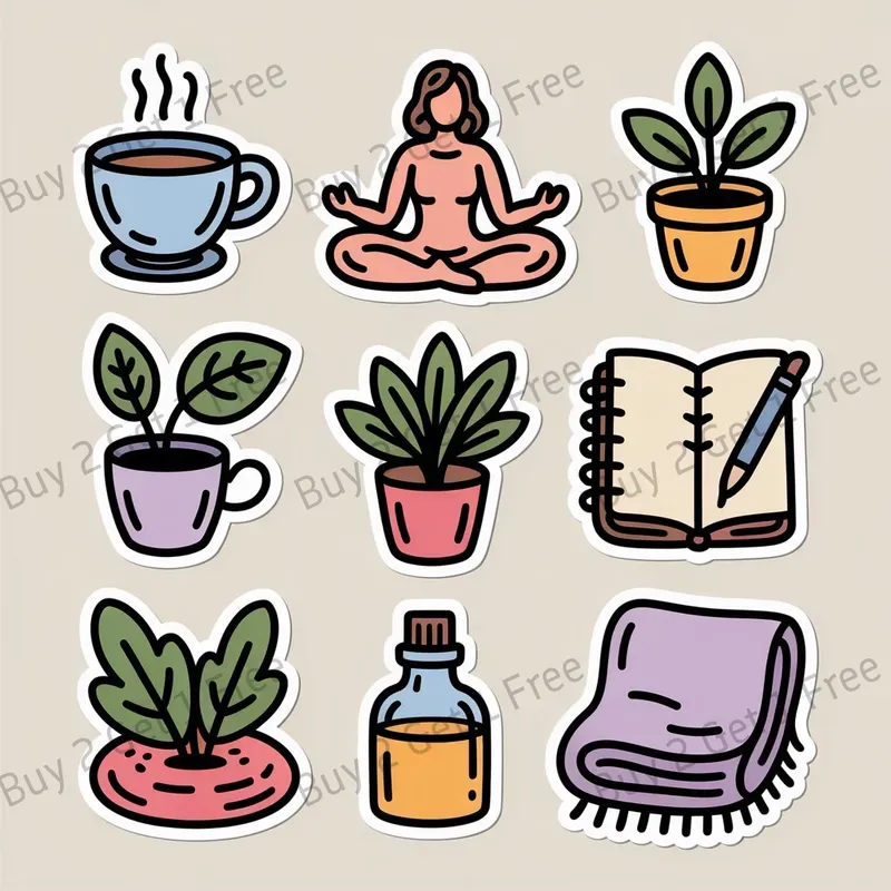 Hand Drawn Vector Sticker Sets