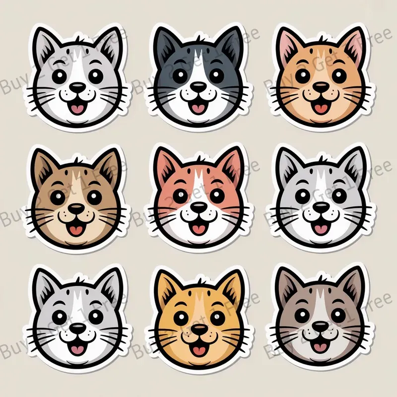 Hand Drawn Vector Sticker Sets