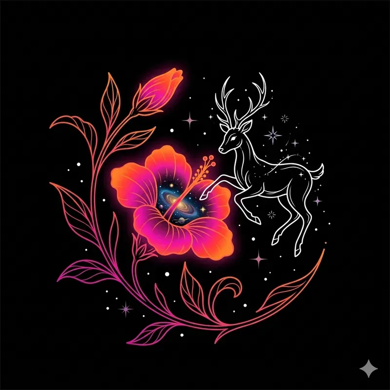 Cosmic Bloom Line Art Pros
