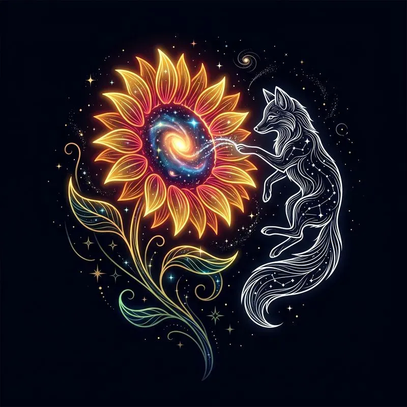 Cosmic Bloom Line Art Pros