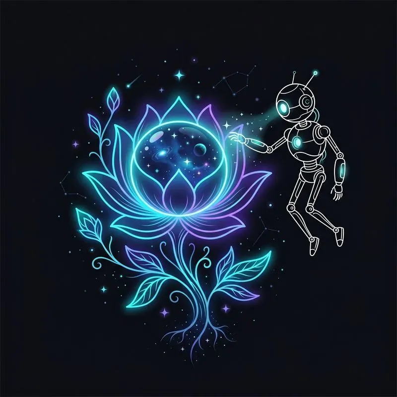 Cosmic Bloom Line Art Pros