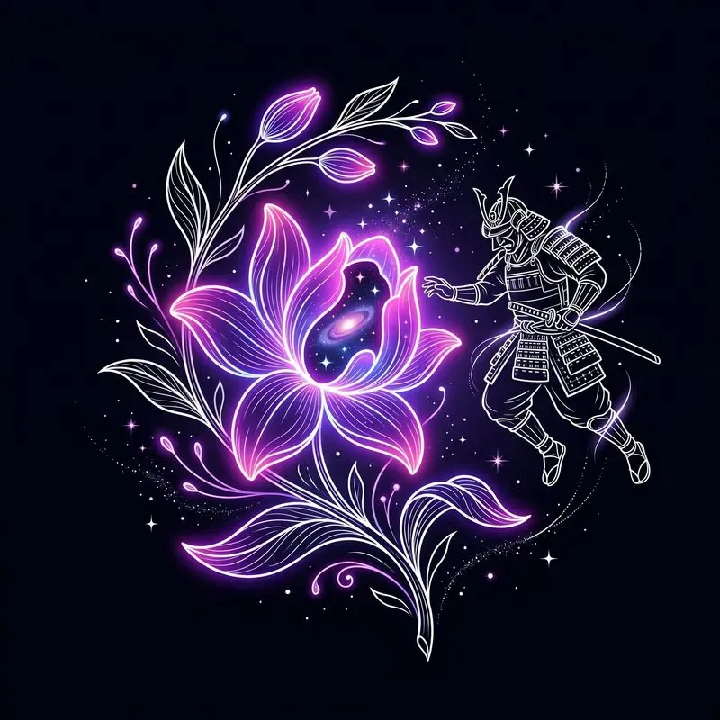 Cosmic Bloom Line Art Pros