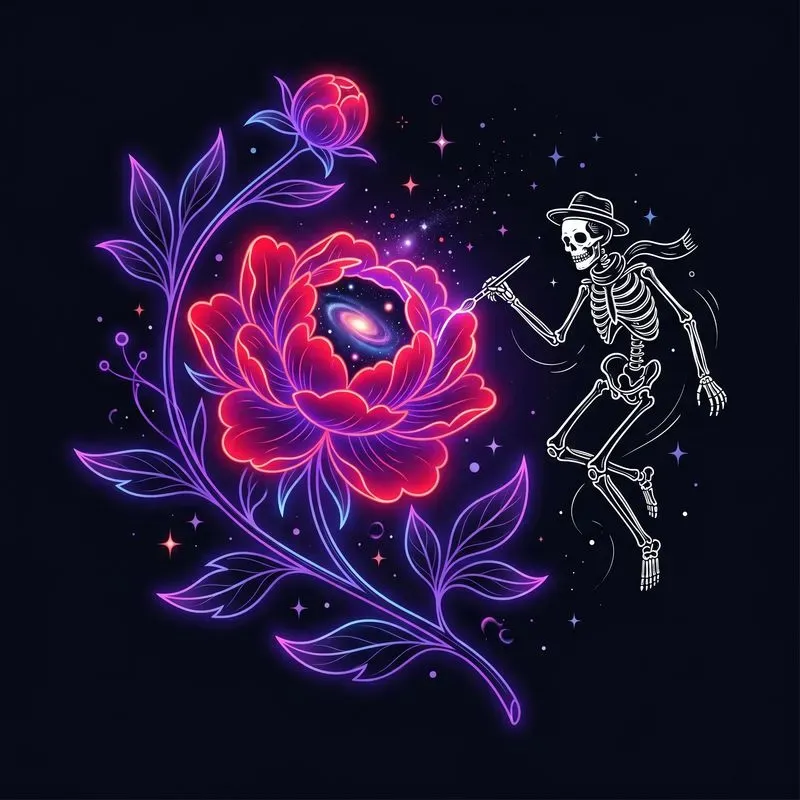 Cosmic Bloom Line Art Pros