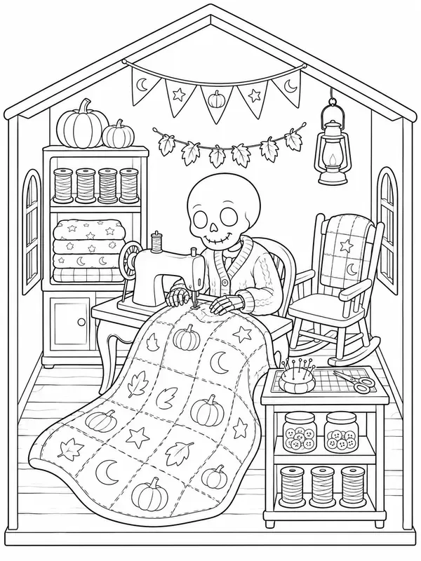 Halloween Dollhouse Coloring Pages
