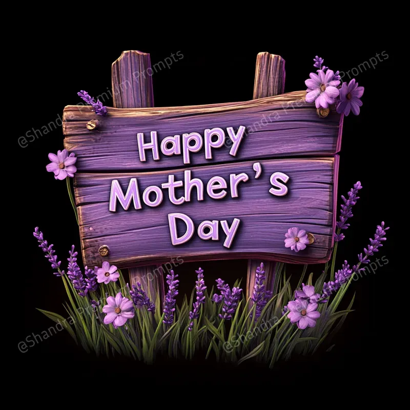 Pixar Style Lavender Mothers Day Cliparts
