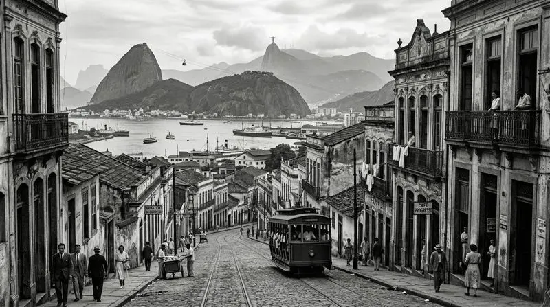 Vintage Rain Black White Cityscapes