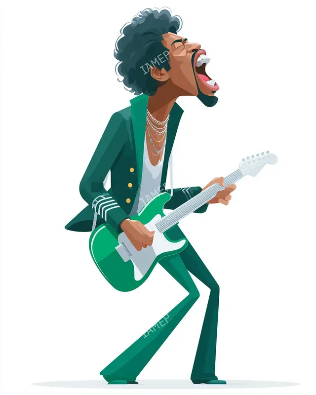 Vector Caricatures In Greens