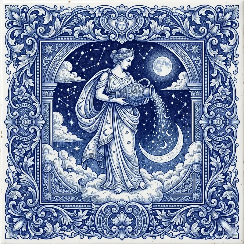 Blue Porcelain Figure Frames
