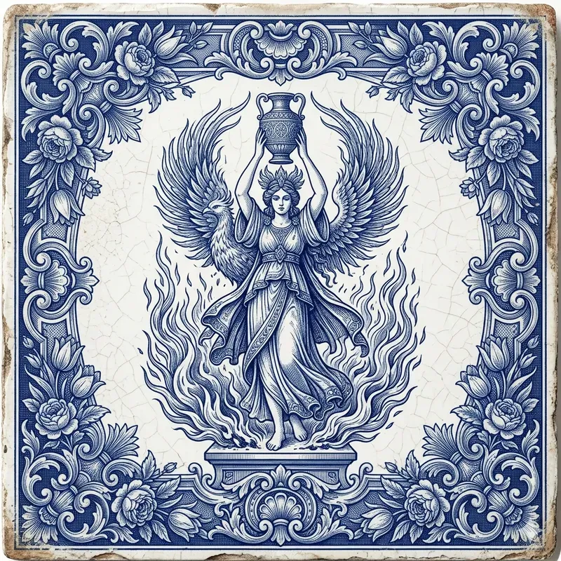 Blue Porcelain Figure Frames