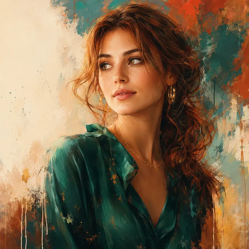 Painterly Portrait Color Splashes