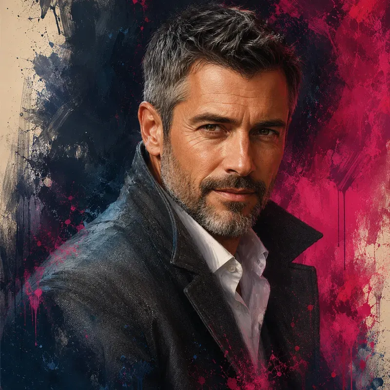 Painterly Portrait Color Splashes