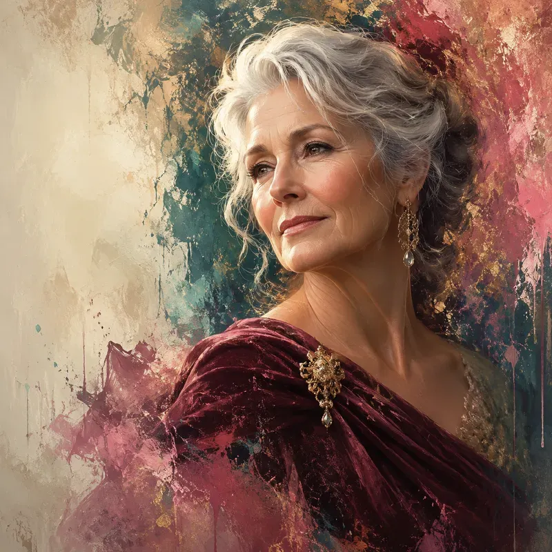 Painterly Portrait Color Splashes