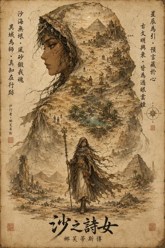 Sumie Portrait Map Art