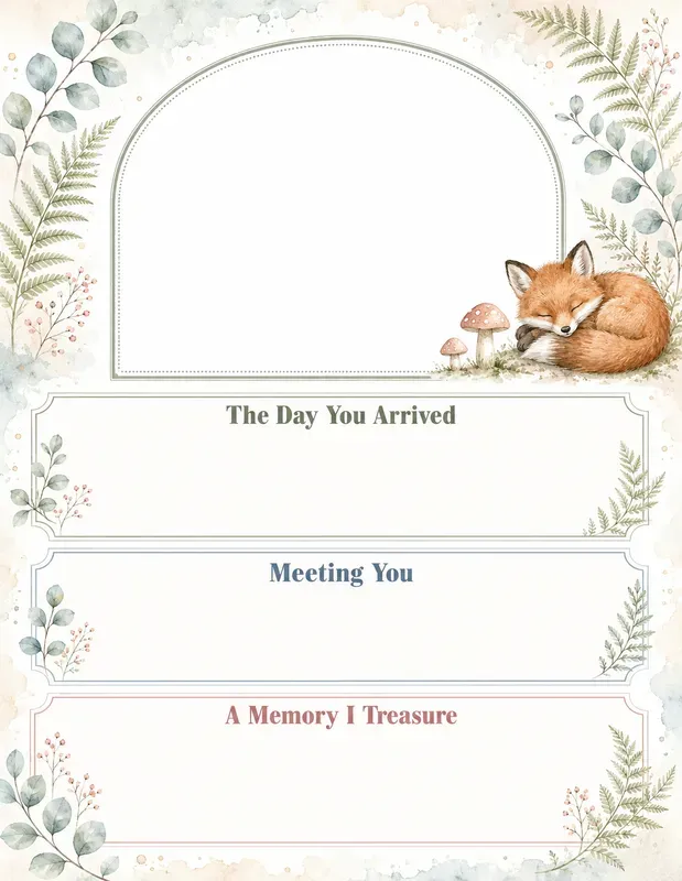 Woodland Baby Birth Story Keepsakes
