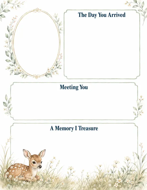 Woodland Baby Birth Story Keepsakes