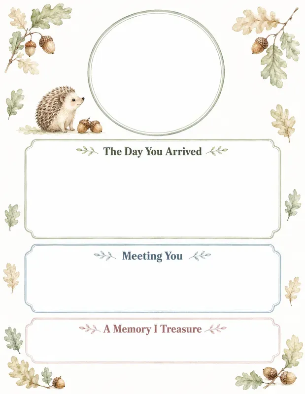 Woodland Baby Birth Story Keepsakes